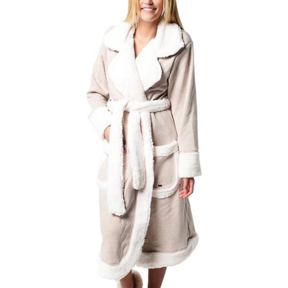 UGG Other - UGG Duffield Deluxe Fleece Robe Oatmeal Heather Size Medium NWT